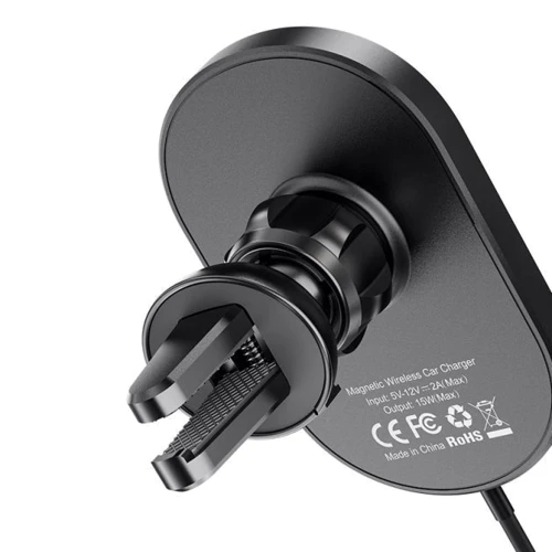 Держатель Hoco Car Holder Air Ven iDeal MagSafe Wireless 15W Black (CA90) for iPhone 16 I 15 I 14 I 13 I 12 series : Особенности MagSafe, автодержатель
