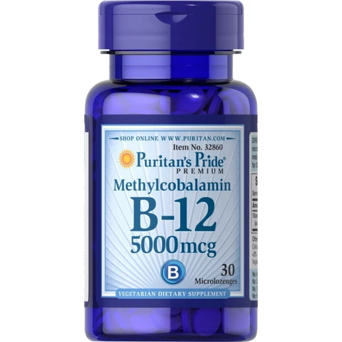 Puritan's Pride Vitamin B-12 5000 Mcg Sublingual Вітамін B-12 60 мікропастилок
