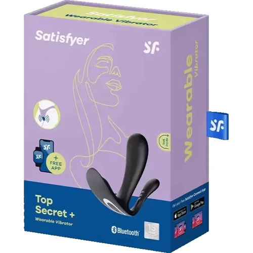 Вибратор с двумя моторами для точки G и анальной стимуляции Satisfyer Top Secret + (черный)