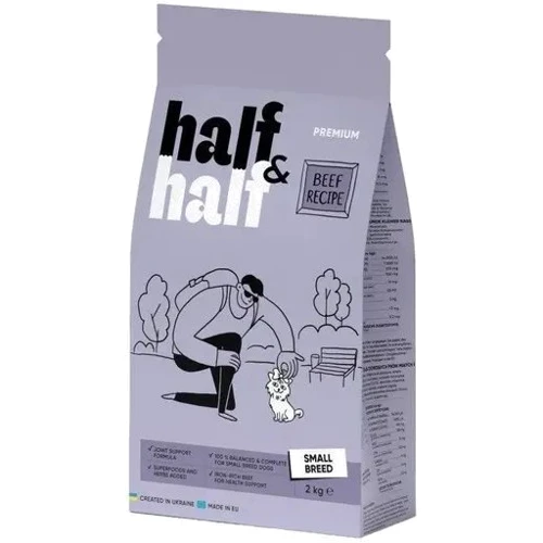 Сухой корм Half & Half для взрослых собак мелких пород с говядиной 2 кг (4820261920727)