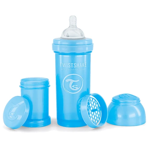 Антиколікова пляшечка Twistshake з силіконовою соскою 260 ml Pearl Blue (78381)