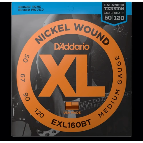 Струна для гитар Комплект струн D'addario EXL160BT XL Nickel Wound Balanced Tension Bass Medium (50-120)