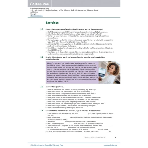 English Vocabulary in Use 3rd Edition Advanced with Answers with eBook: Количество страниц 302