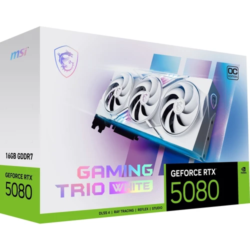 Відеокарта MSI GeForce RTX 5080 16G GAMING TRIO OC WHITE (G5080-16GTCW)