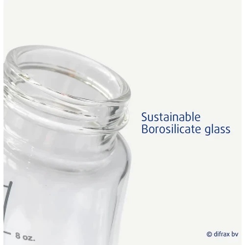 Стеклянная антиколиковая бутылочка Difrax S-bottle Wide с силиконовой соской 310 мл White (737FE White) фото 5