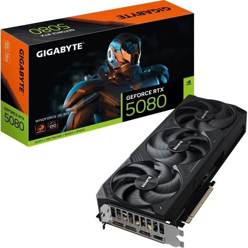 Відеокарта GIGABYTE Nvidia GeForce RTX 5080 WINDFORCE OC SFF 16G (GV-N5080WF3OC-16GD) UA: Обсяг пам'яті, Гб 16