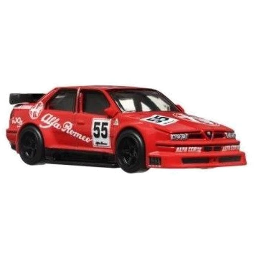 Коллекционная модель машинки Hot Wheels Car culture Alfa Romeo 155 V6 и транспортер Fleet Flyer (FLF56/HKF42)