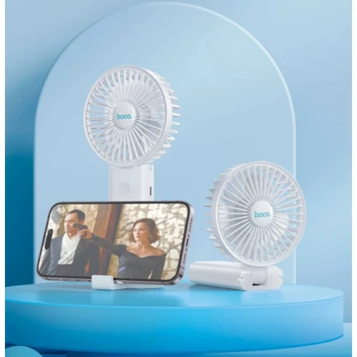 Вентилятор Hoco F15 handheld folding fan White фото 7