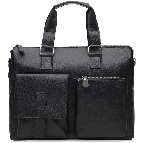 Чоловіча сумка месенджер Borsa Leather чорна (K18825-black)
