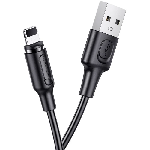 Кабель Borofone USB Cable to Lightning Amiable 1m Black (BX41): Тип USB-C - Lightning