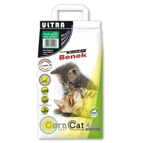 Кукурузный наполнитель Super Benek Ultra Corn с ароматом свежескошенной травы 7л (5905397020998)