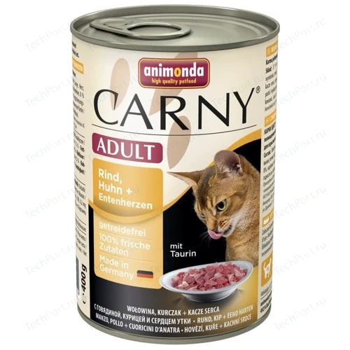 Вологий корм для котів Carny Adult Cat з куркою та качкою 0.4 кг (83722)