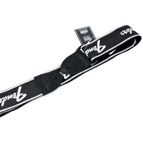 Ремень гитарный FENDER STRAP 2" WOVEN RUNNING LOGO BLACK SIL фото 3