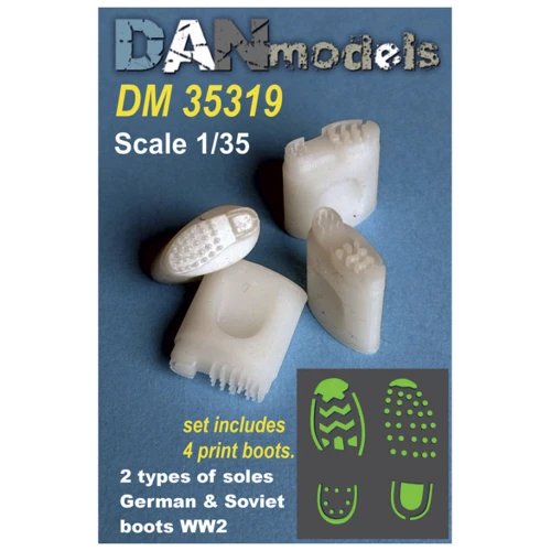 Аксессуары для диорамы DAN models 2 вида подошвы сапог Вторая мировая война 4 шт. DAN35319