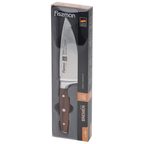 Нож поварской Fissman Bremen 15 см (2721): Особенности Эргономичность, Нескользящее покрытие рукоятки