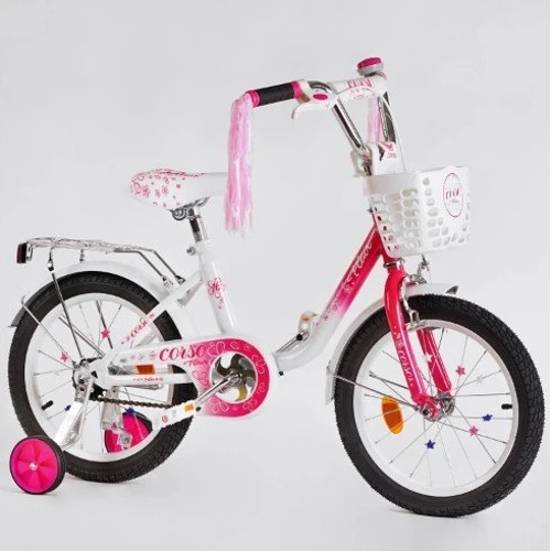Велосипед Corso Fleur FL-16708 (білий): Гальма ножной, ободной (V-Brake)
