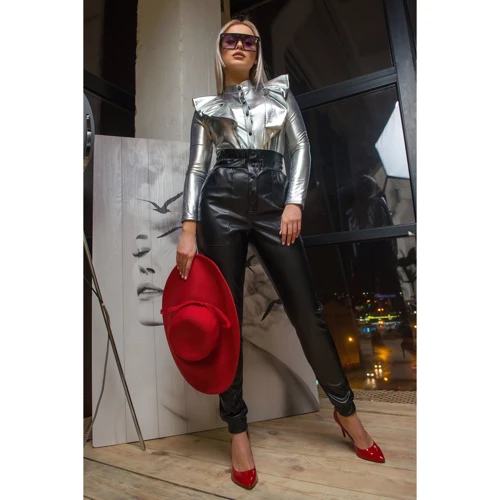 Боди FLFashion Таурика УБТ 2991 48 серебристое с длинным рукавом: Длина рукава Длинный