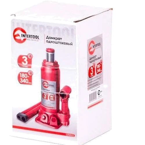 Гідравлічний домкрат Intertool GT0022: Висота підйому, см 34