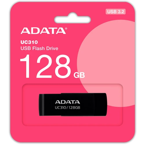 USB-флешка ADATA 128GB UC310 USB 3.2 Black (UC310-128G-RBK): Максимальная скорость чтения, МБ/с 100