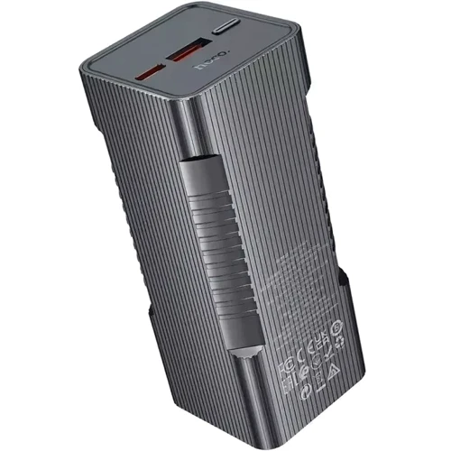 Зовнішній акумулятор Hoco Power Bank 10000mAh Q15 Flashlight 22.5W Black: Вбудований кабель нет