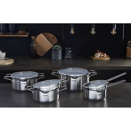 Набор посуды Tefal Nordica 10 предметов (H852SA56): Материал корпуса нержавеющая cталь