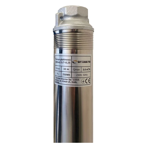 Насос скважинный Optima PM 3SDm2.5/7 0.25 кВт: Мощность, кВт 0.25