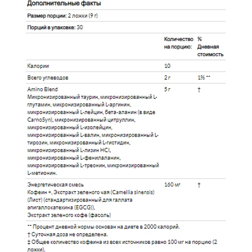 Аминокислота для спорта Optimum Nutrition USA Essential Amino Energy 270 g /30 servings/Coffee Cinnamon: Вкус Кофе, Корица