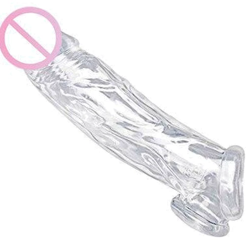 Size Matters Realistic Clear Penis Enhancer and Ball Stretcher - насадка, 20x4.5 см