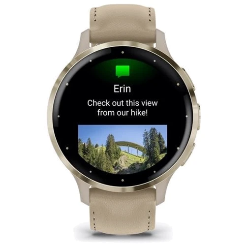 Смарт-часы Garmin Venu 3S Soft Gold Stainless Steel Bezel with French Grey Case and Leather Band (010-02785-55): Материал корпуса Армированный волокном полимер / Нержавеющая сталь (Безель)