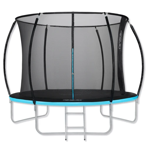 Батут 4FIZJO Pro 10FT з внутрішньою сіткою 312 см чорно-блакитний (4FJ0310) фото 8