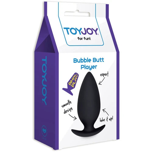 Анальная пробка Bubble Butt Player Expert, 10.5x4.5 см, черный