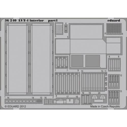 Набор фототравления Eduard 1/35 LVT-4 интерьер (AFV) EDU-36240