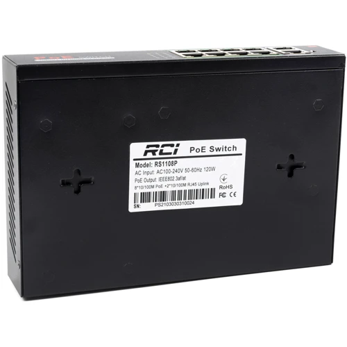 Мережевий комутатор RCI RS1108P: Кількість портів Fast Ethernet (10/100) 10