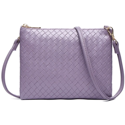 Жіноча сумка-пошет Amelie Galanti бузкова (A991503-01-purple): Фактура Плетені, матова