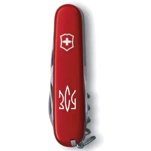 Мультитул Victorinox Spartan Ukraine 91мм/12 функций/красный /Трезубец ВСУ (1.3603_T0390u): Количество функций 12