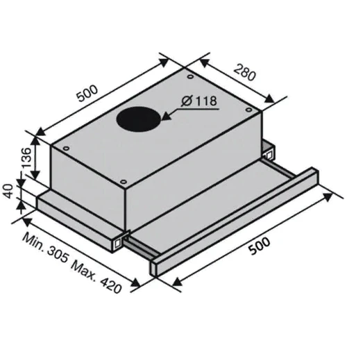 Вытяжка Ventolux GARDA 50 WH (1100) SMD LED: Управление Механическое