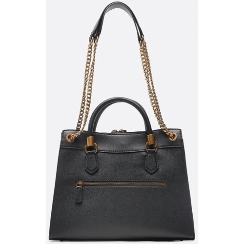 Женская сумка тоут GUESS NELL GIRLFRIEND SATCHEL черная (HWVB8678070-BLA): Фактура Матовая, Зернистая