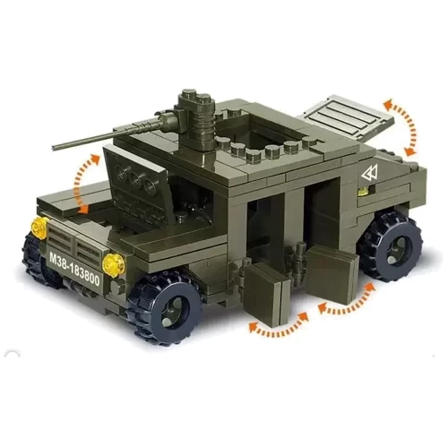 Конструктор SLUBAN M38-B0297 армія, військова машина, фігурки, 175дет, 23,5-19,5-4,5см: Кількість деталей, шт. 175