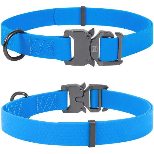 Ошейник WAUDOG Waterproof, водостойкий, пряжка кобра 25 мм 35-70 см голубой (27062)