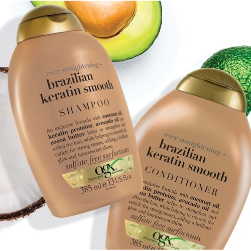 Ogx Brazilian Keratin Smooth Кондиционер с кератином 385 ml: Назначение Укрепление