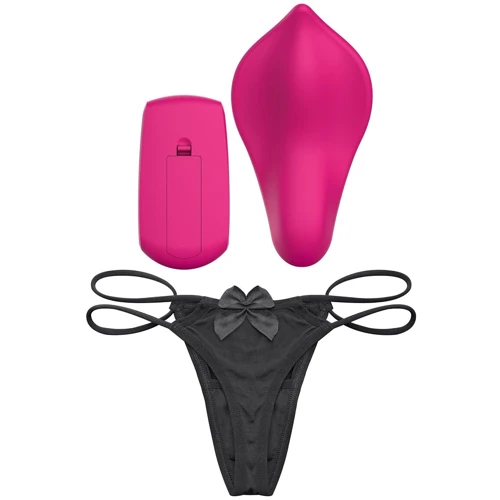 Вибратор в трусики Liebe Panty Vibe Recargable Cerise, нагрев до 39 °C, пульт, трусики в комплекте