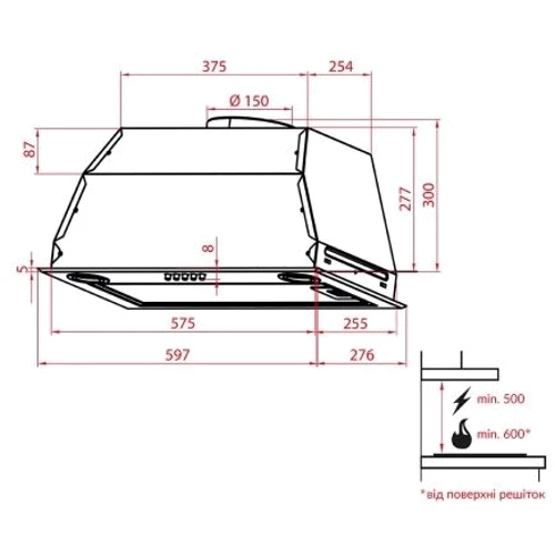 Вытяжка Weilor PBE 6230 SS 1000 LED фото 7