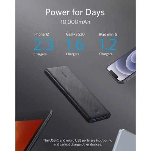 Внешний аккумулятор ANKER PowerCore III Slim 10000mAh Black (A1247G11): Особенности Индикатор заряда