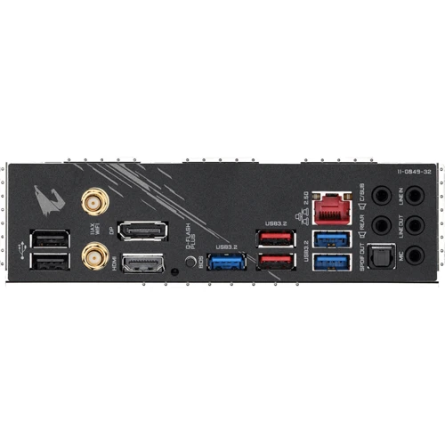 Gigabyte B550 AORUS ELITE AX V2: Роз'єми на задній панелі USB 2.0, USB 3.2 Gen 1, USB 3.2 Gen 2