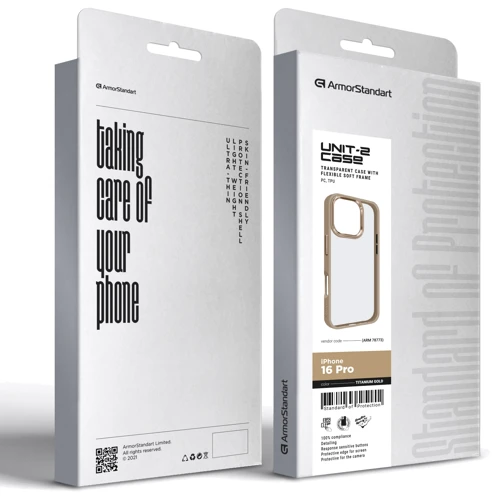 Чехол для iPhone ArmorStandart UNIT2 Case Titanium Gold for iPhone 16 Pro (ARM78773): Цвет золотой