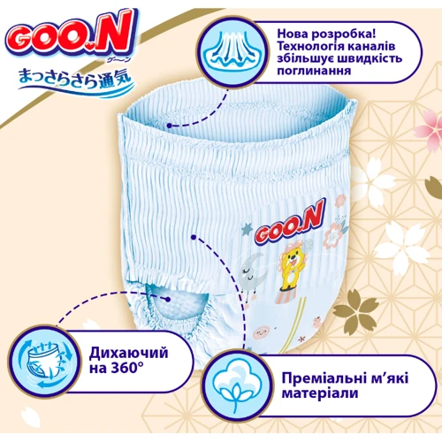 Трусики-підгузки Goo.N Premium Soft для дітей 7-12 kg розмір 3(M) унісекс 100 шт. (F1010101-156-2): Вага 7-12 кг