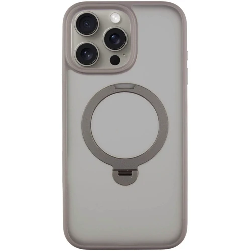 Чехол для iPhone Mobile Case Metal Buttons with MagSafe HQ Ring Grey for iPhone 15 Pro