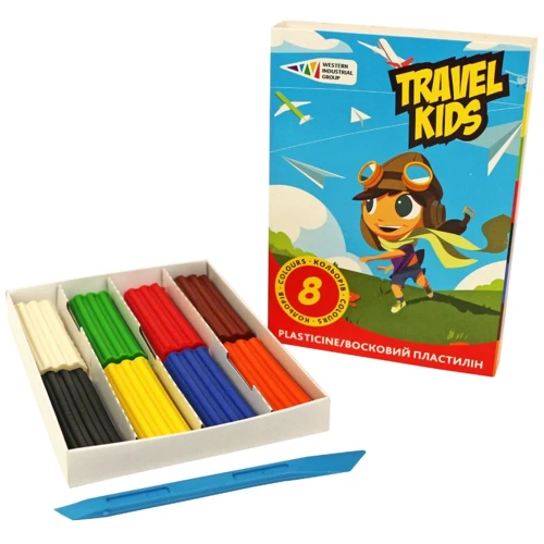 Пластилін Гамма Travel Kids восковий 8 кольорів 96г (331009TK)