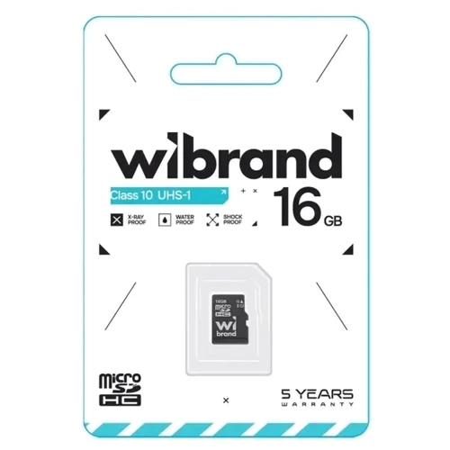 Карта памяти Wibrand 16Gb microSDHC Сlass 10 UHS-I U1 (WICDHU1/16GB): Тип карты MicroSDHC