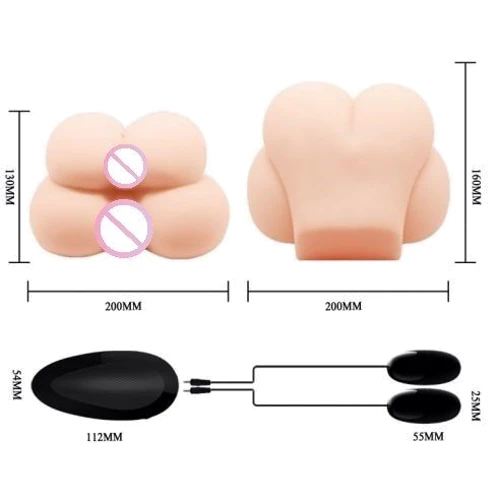 Мега мастурбатор с двойной вибрацией Crazy Bull - Dual Vagina And Ass Vibrating, BM-009136
